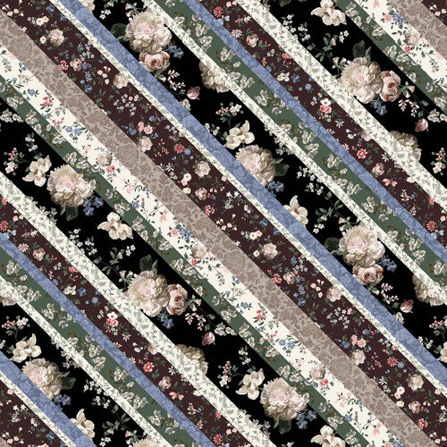 Art of Midnight - Midnight Taupe - Diagonal Pieced Stripe