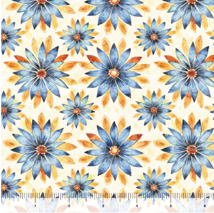 Midnight Blooms - Geo Floral - Quilting Treasures
