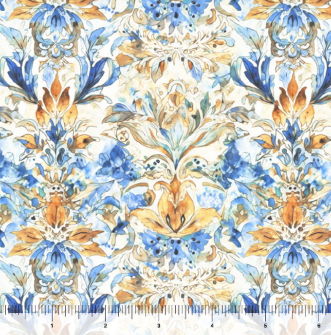 MIDNIGHT BLOOMS WATERCOLOR BLUE