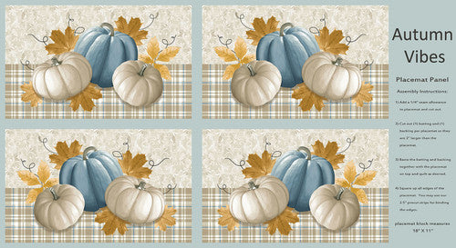 Autumn Vibes - 24" Placemat Panel - Blank