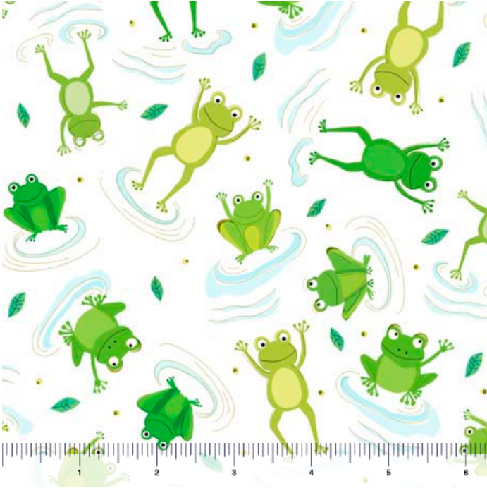 FROGGY POND TOSSED FROGS WHITE