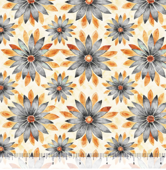 MIDNIGHT BLOOMS GRAY DAISIES