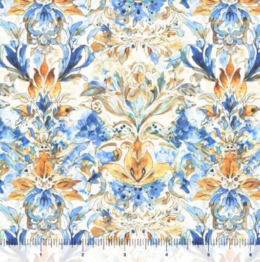 MIDNIGHT BLOOMS WATERCOLOR BLUE